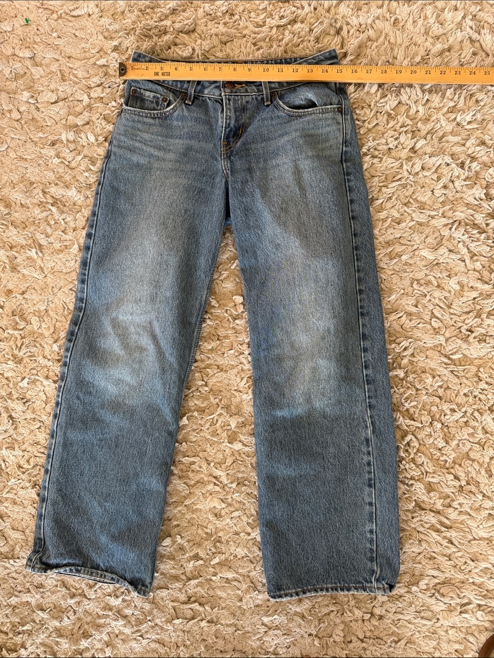 Levi’s Premium Low Loose Jeans Women’s 25 Medium Wash Wide Leg Baggy Denim - Picture 10 of 16